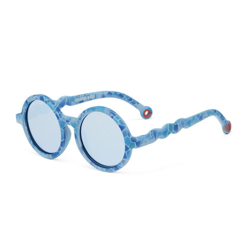 Olivio & Co Round Sunglasses Classic Olivio Mosaic Blue