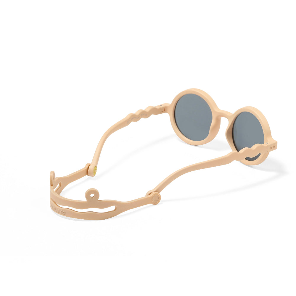 Olivio & Co round kids sunglasses Desert Sand with gray lenses