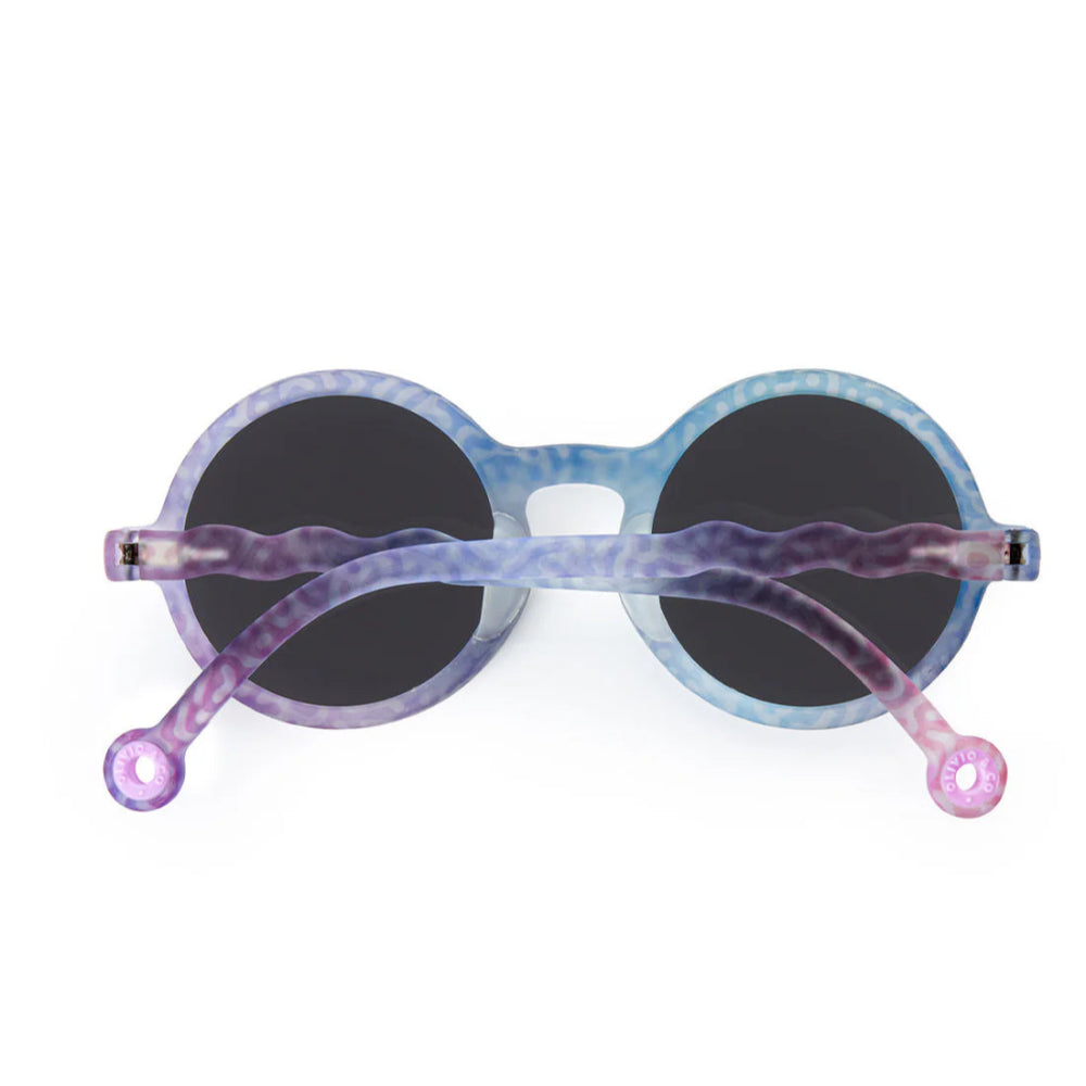 Olivio & Co round kids sunglasses with gradient purple-pink and blue frame and black lenses