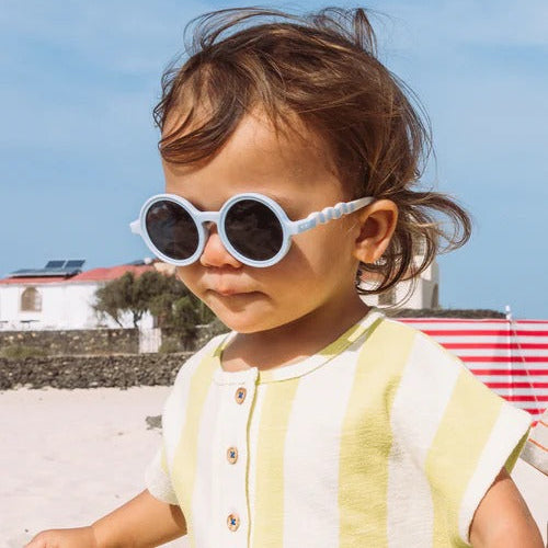 Olivio & Co Round Sunglasses Seaside Stripes Sailing Blue