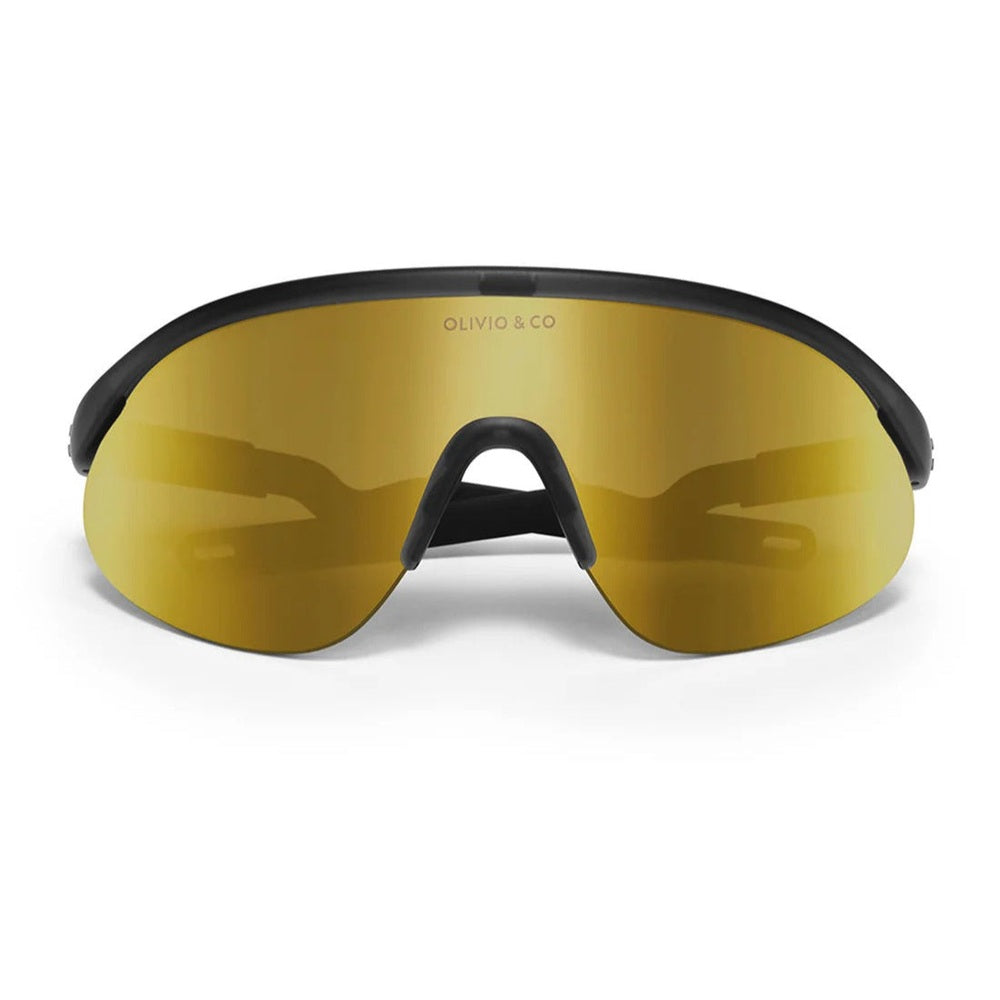 Olivio & Co Sport Junior+ lava grey half-rim sunglasses with gold mirrored lenses