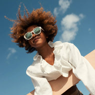 Olivio & Co Square Sunglasses Creative Edition Cloud White