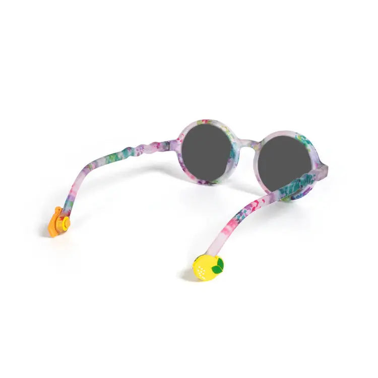 Olivio & Co round sunglasses with colorful silicone chain and lemon charm ends
