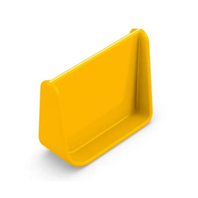 Omielife Divider Version 1 yellow plastic lunch box insert shown standing upright, creates internal compartments.