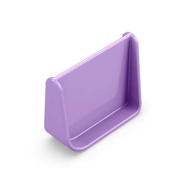 Omielife Divider Version 1 purple plastic lunch box divider with curved edges, shown upright.