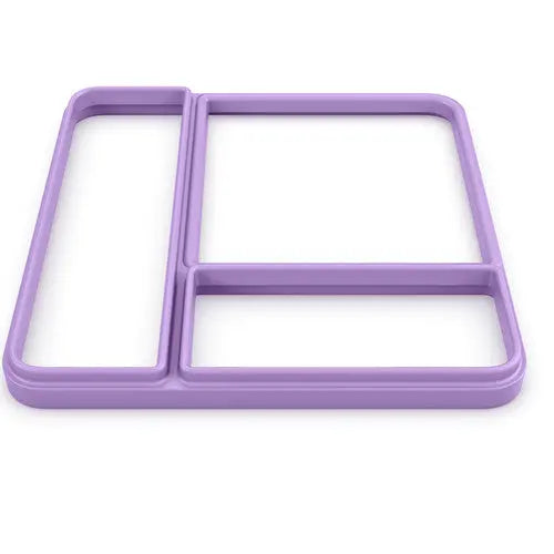 Omielife Lid Seal Version 1 purple two-compartment lunch box divider used to separate sections.
