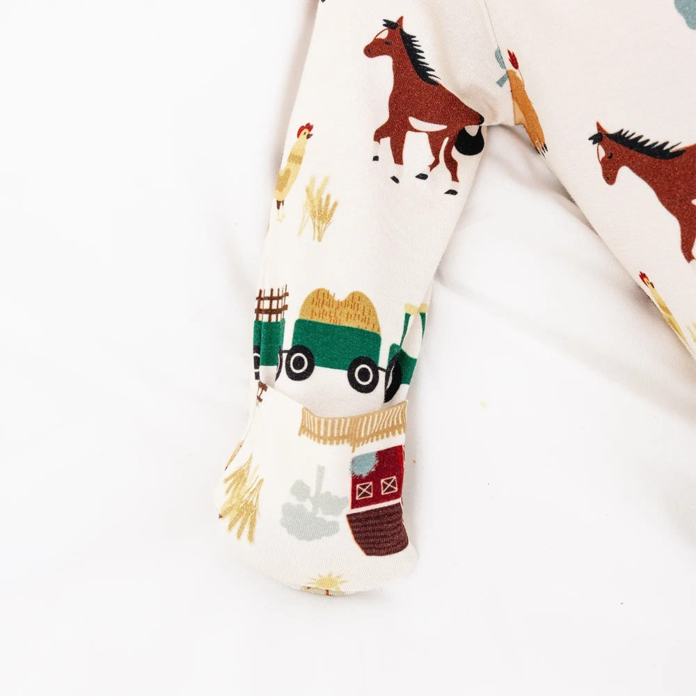 Emerson And Friends On the Farm Bamboo Gown and Hat Newborn Baby Gift Set Red And Multi