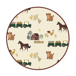 Emerson And Friends On the Farm Bamboo Gown and Hat Newborn Baby Gift Set Red And Multi