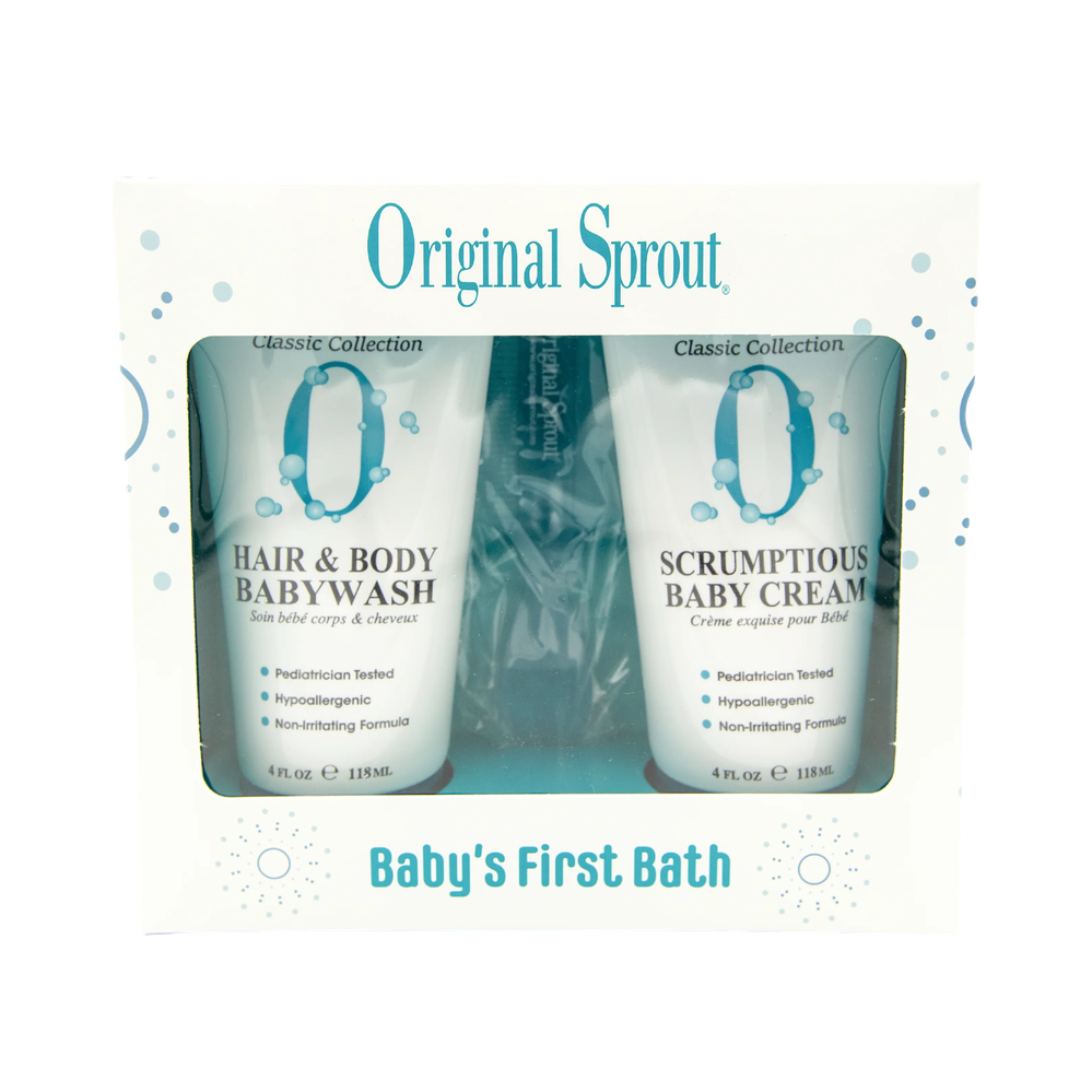 Original Sprout Baby's First Bath Kit in White with teal accents