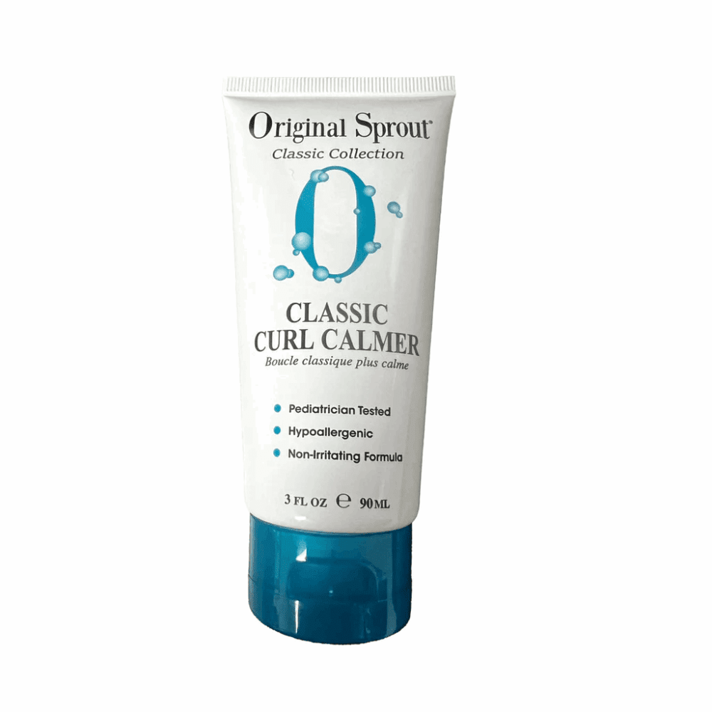 Original Sprout Classic Curl Calmer tube, white with blue cap, pediatrician-tested, hypoallergenic hair care for babies