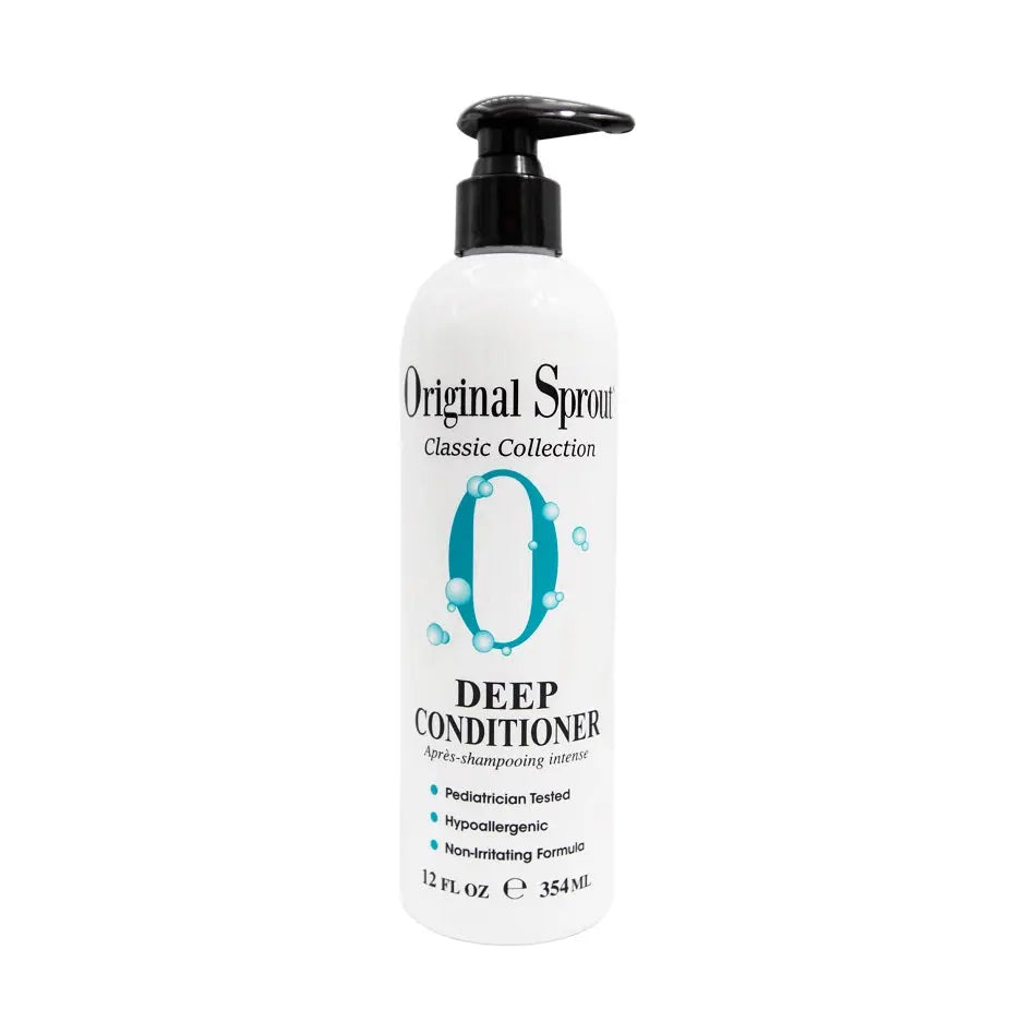Original Sprout Deep Conditioner bottle with black pump, white label, Classic Collection.