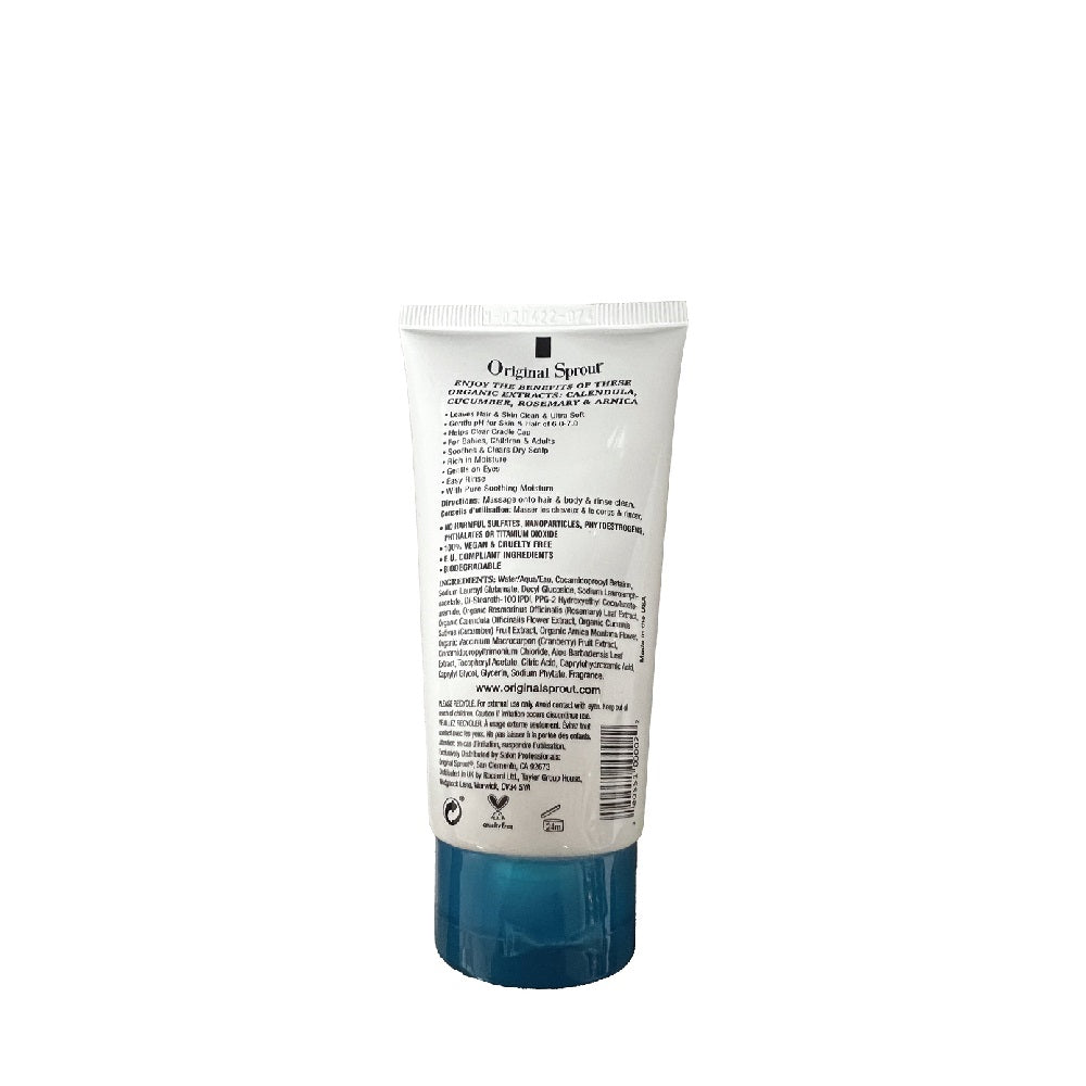 Original Sprout Hair & Body Baby Wash tube with blue cap, 3oz