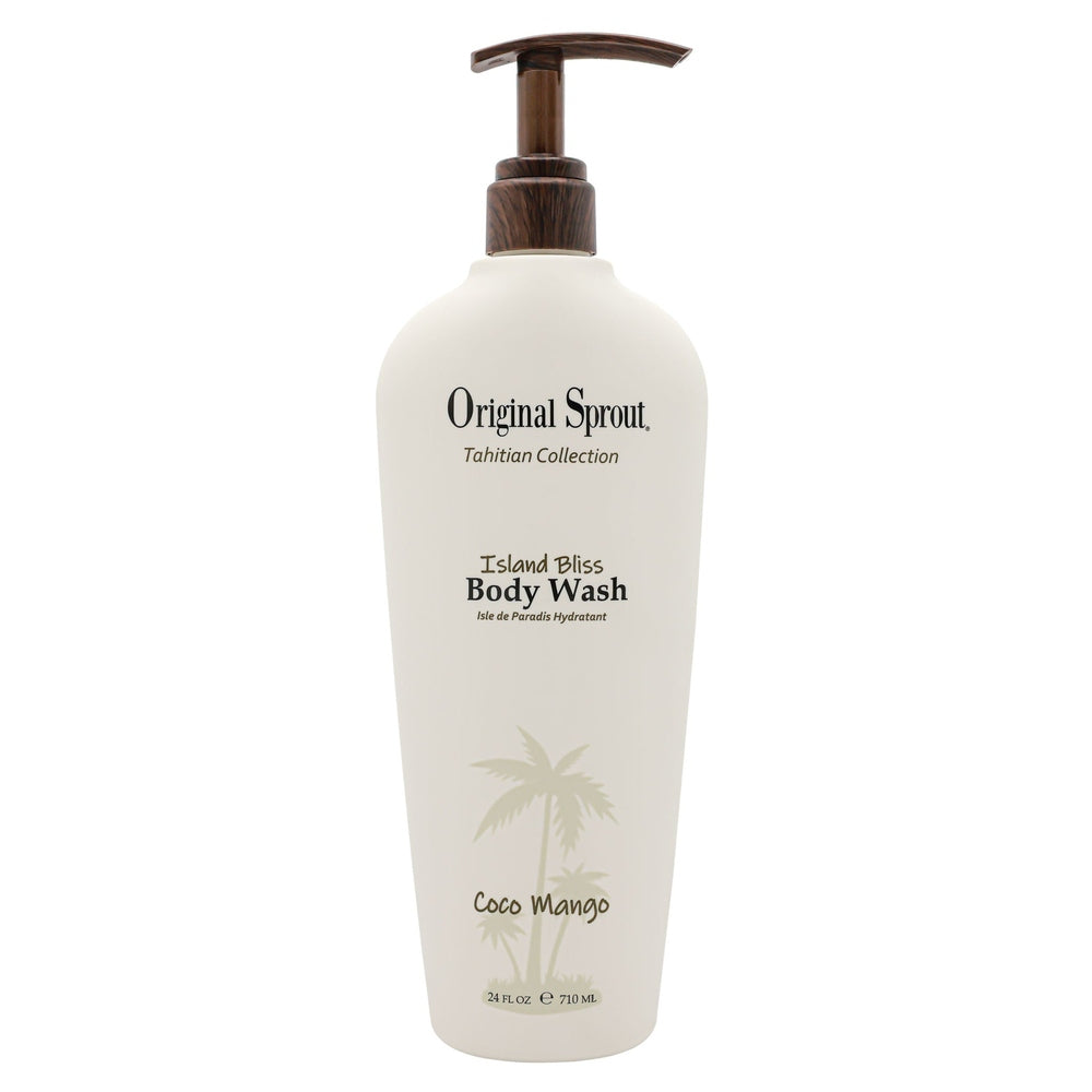 Original Sprout Island Bliss Body Wash pump bottle in ivory with coconut mango scent, 24 oz
