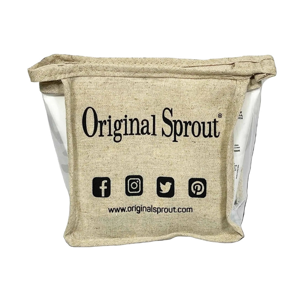 Original Sprout Travel Trio Bag in Beige Burlap with Black Logo