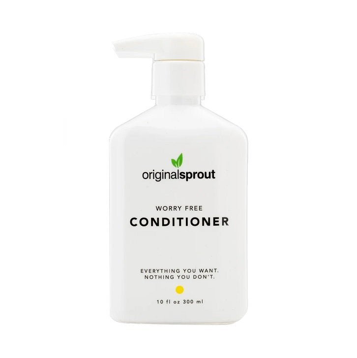Original Sprout Worry Free Conditioner bottle with pump, white plastic, 10 oz