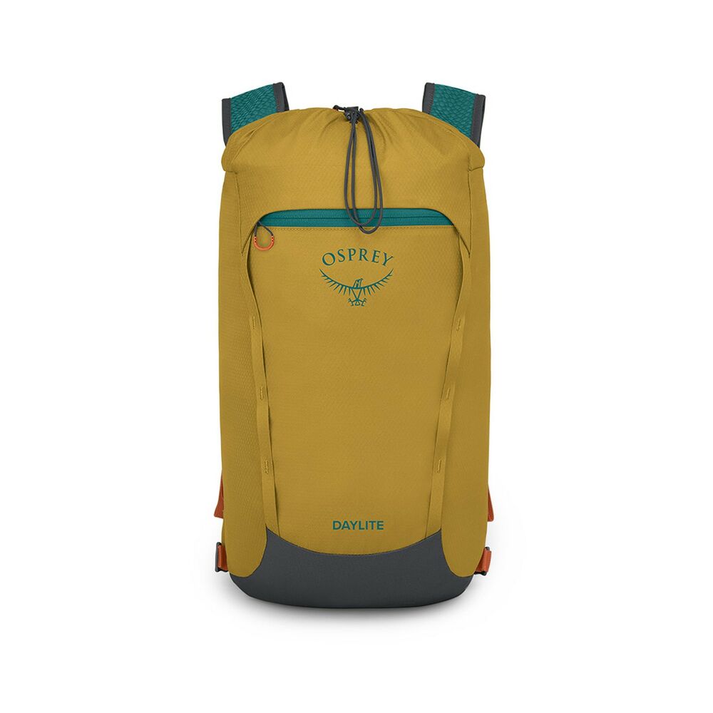 Osprey Daylite Cinch Drawstring Backpack - Tumbleweed Yellow/Tunnel Vision front view