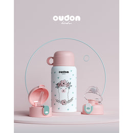 Oudon Kids Thermal 3 Way Water Bottle 550 ml Pink