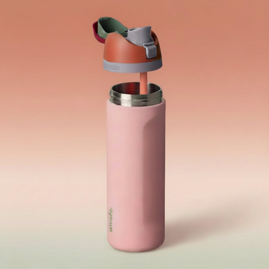 OWALA Owala FreeSip 24 oz Stainless Steel Water Bottle pink finish with flip-top lid and built-in straw img 2/57