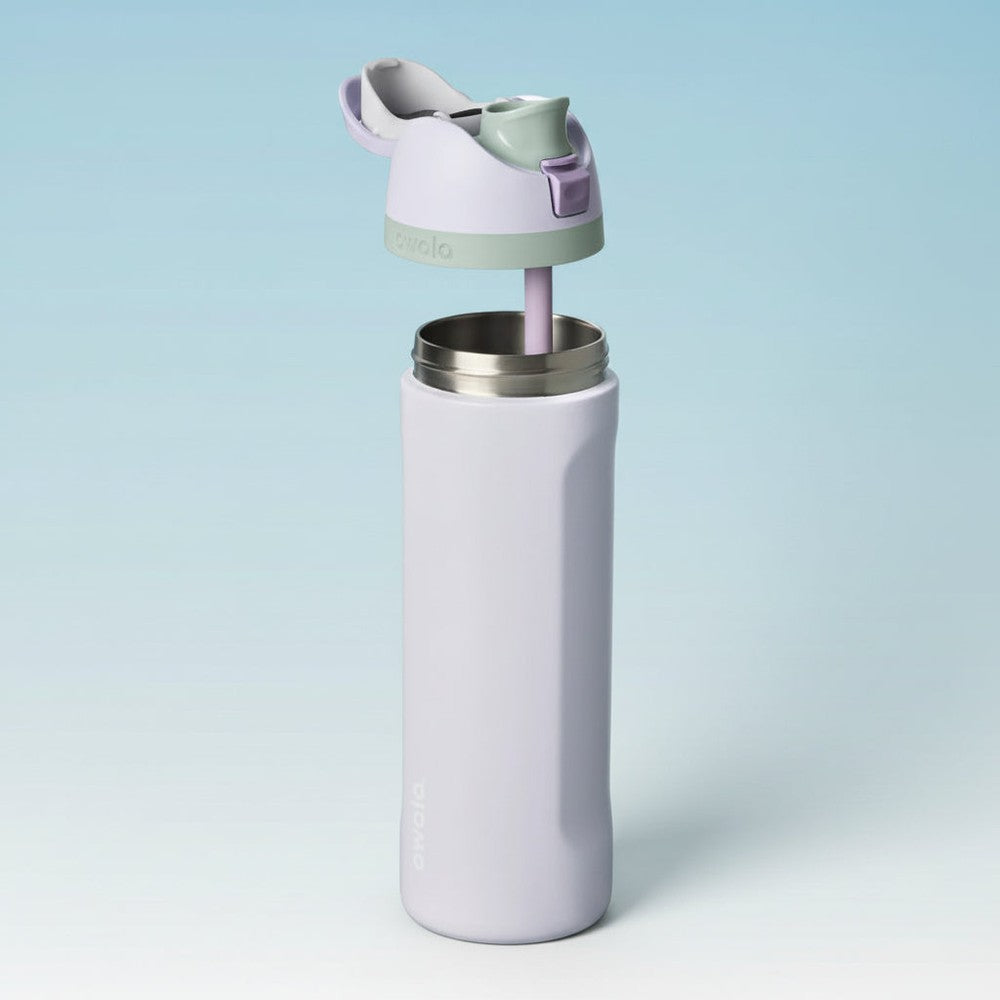 White water bottle with a green cap on a white background