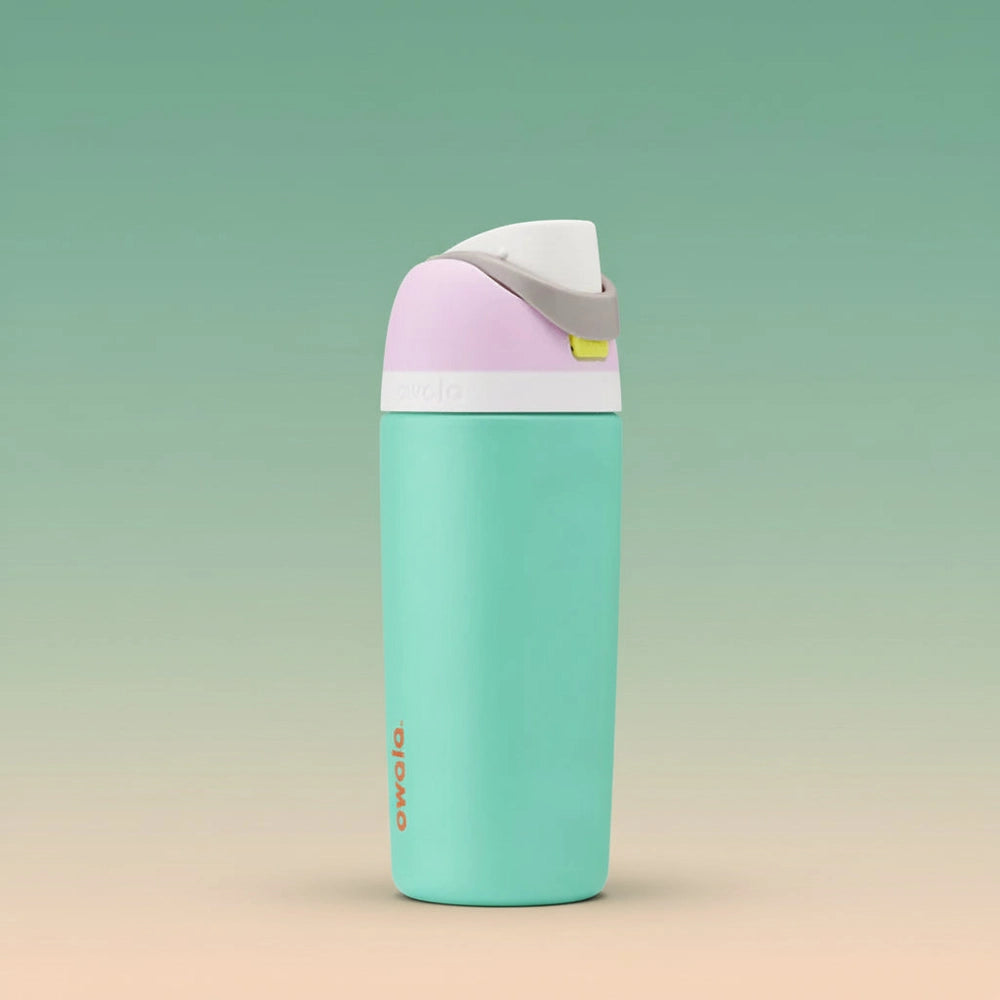 Colorful insulated bottle with a white background