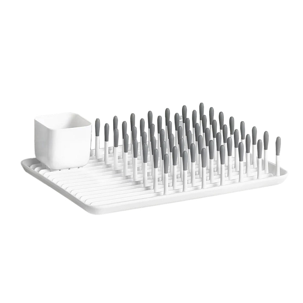 OXO TOT Oxo Tot Bottle Drying Rack with gray-tipped pegs and integrated cup holder