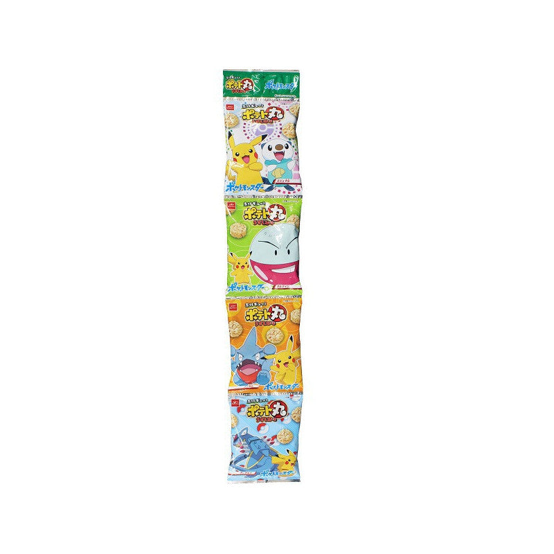 Potatomaru Oyatsu Pokemon Usushio 4-pack snacks, colorful packaging featuring Pikachu and friends