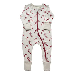 Parade Organic Signature Print 2-Way Zip Matching Holiday Romper