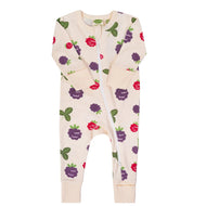 Parade Organic Signature Print 2-Way Zip Romper - Blackberries