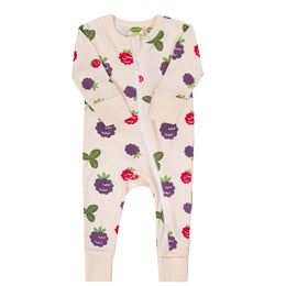 Parade Organic Signature Print 2-Way Zip Romper - Blackberries