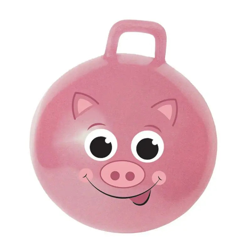PBI Junior Jumping Toy Pig riding toy for toddlers, pink with handle