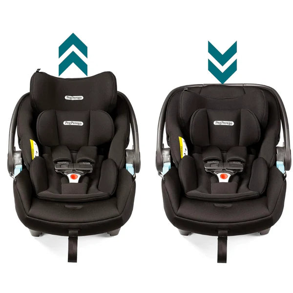 Peg Perego Primo Viaggio Lounge on wheels infant car seat and stroller bundle, black, two seats mounted on wheeled chassis