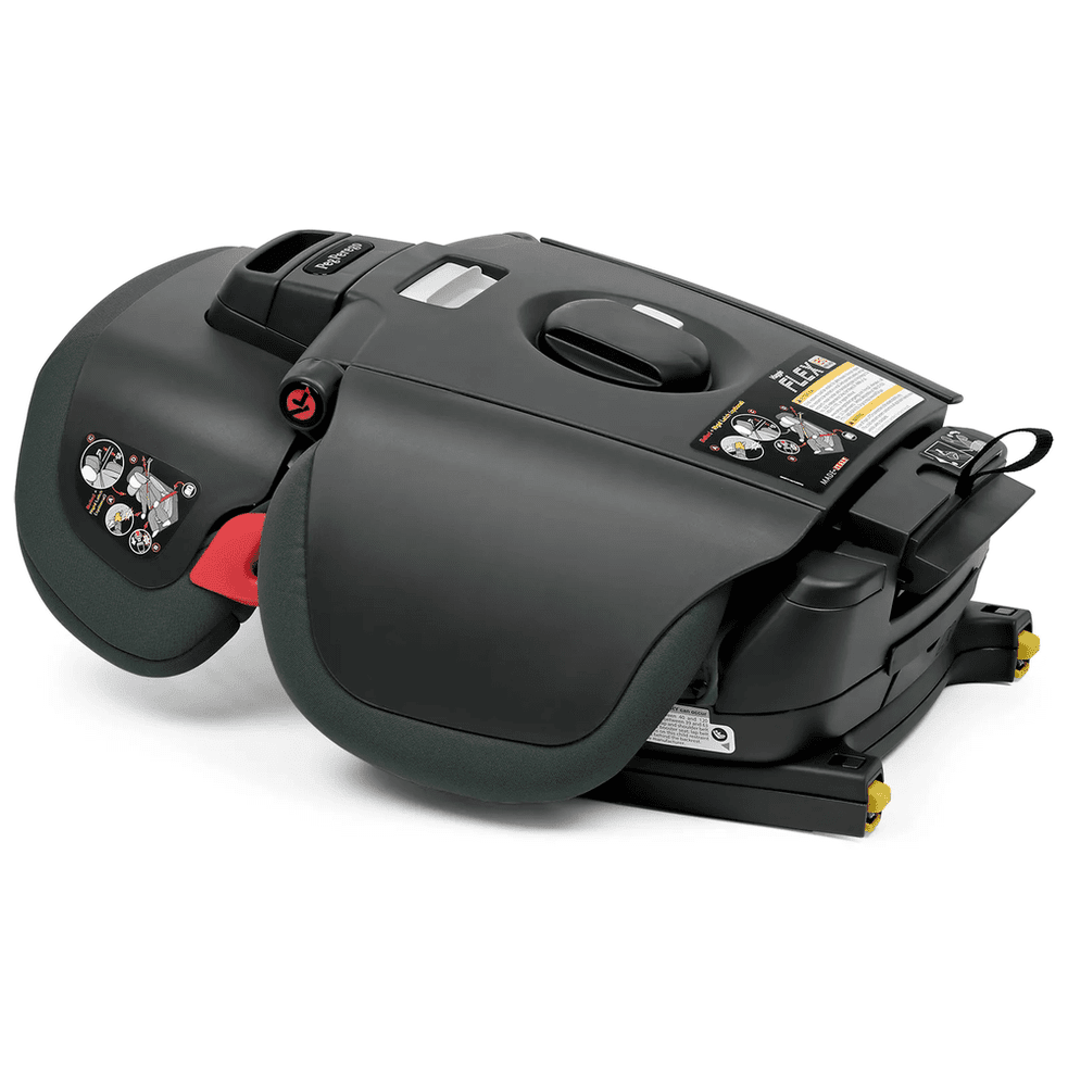 Peg Perego Viaggio Flex 120 booster seat in dark gray with easy belt guides and latch-style mounts.
