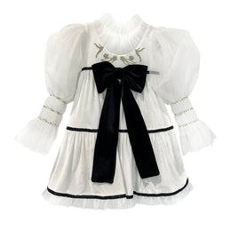 Petit Maison Kids Aurora Ivory Velour Dress