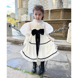 Petit Maison Kids Aurora Ivory Velour Dress