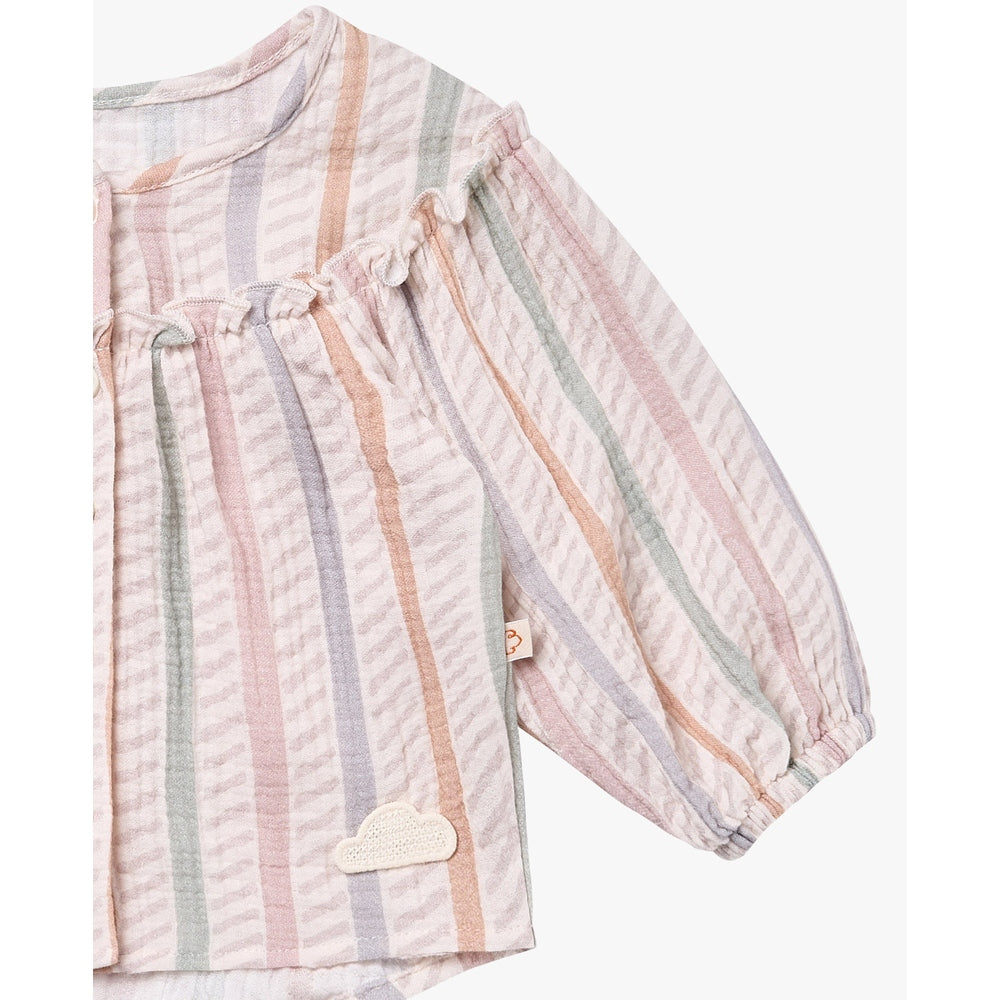 PETITE REVERY Blouse Caramel Stripes