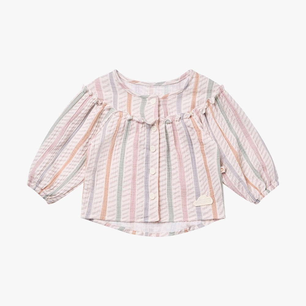 PETITE REVERY Blouse Caramel Stripes