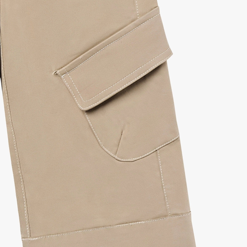 PETITE REVERY Petite Revery Cargo Pants - Sandy Neutral Flap-closure cargo pocket with contrast stitching img 5/6