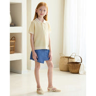 Petite Revery Cotton Knit Short Sleeve Top Mellow Yellow