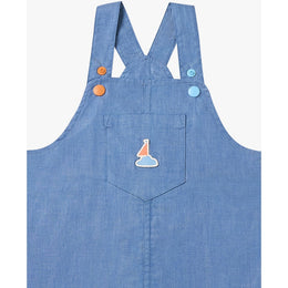Petite Revery Denim Dress Overalls Sky