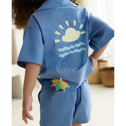 Petite Revery Denim Shorts Sky