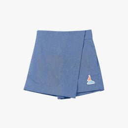 Petite Revery Denim Skort Sky