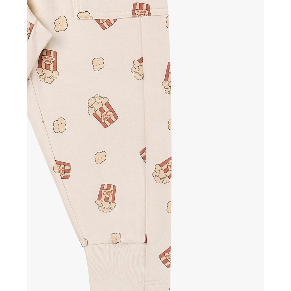 PETITE REVERY Petite Revery Joggers - Showtime popcorn print pattern with ribbed ankle cuffs img 6/6