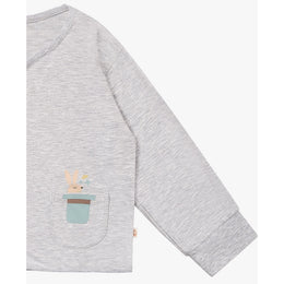 Petite Revery Bamboo Cotton Long Sleeves Cardigan - Fog Grey