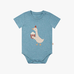 Petite Revery Onesie Meadow Green Popcorn Duck