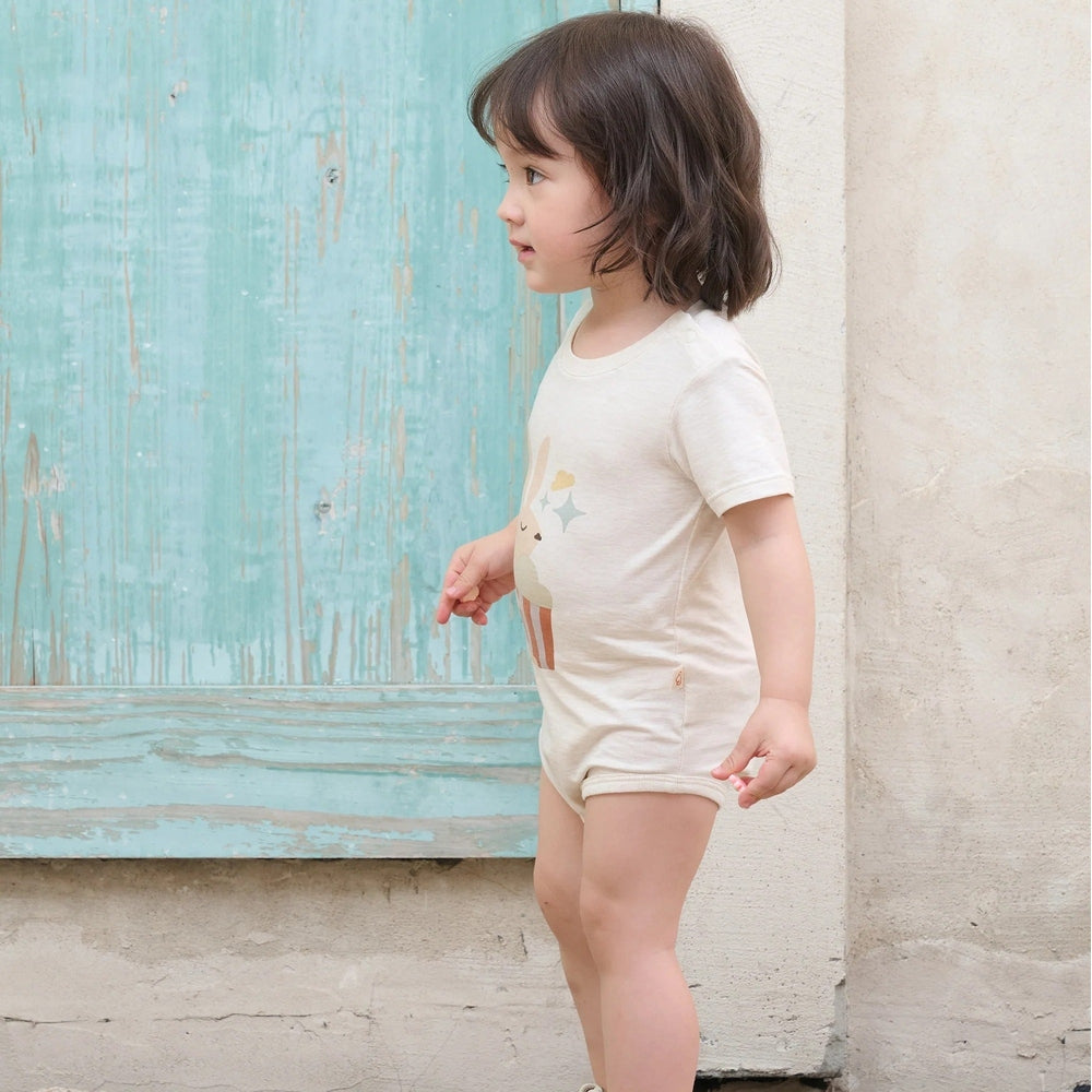 PETITE REVERY Petite Revery Onesie Nimbus Cloud Magic Bunny short sleeve with snap closure bottom img 3/5