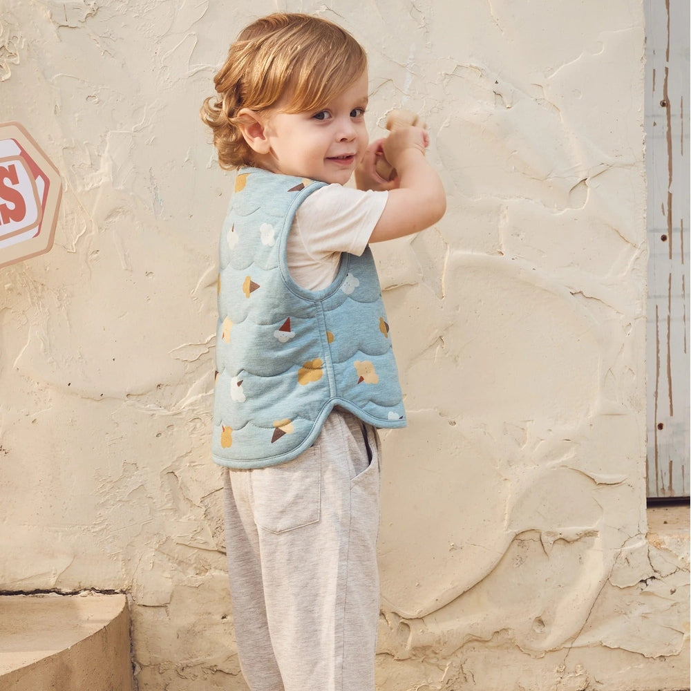 Petite Revery Quilted Reversible Vest Cloudy Cotton Candy, product view 2