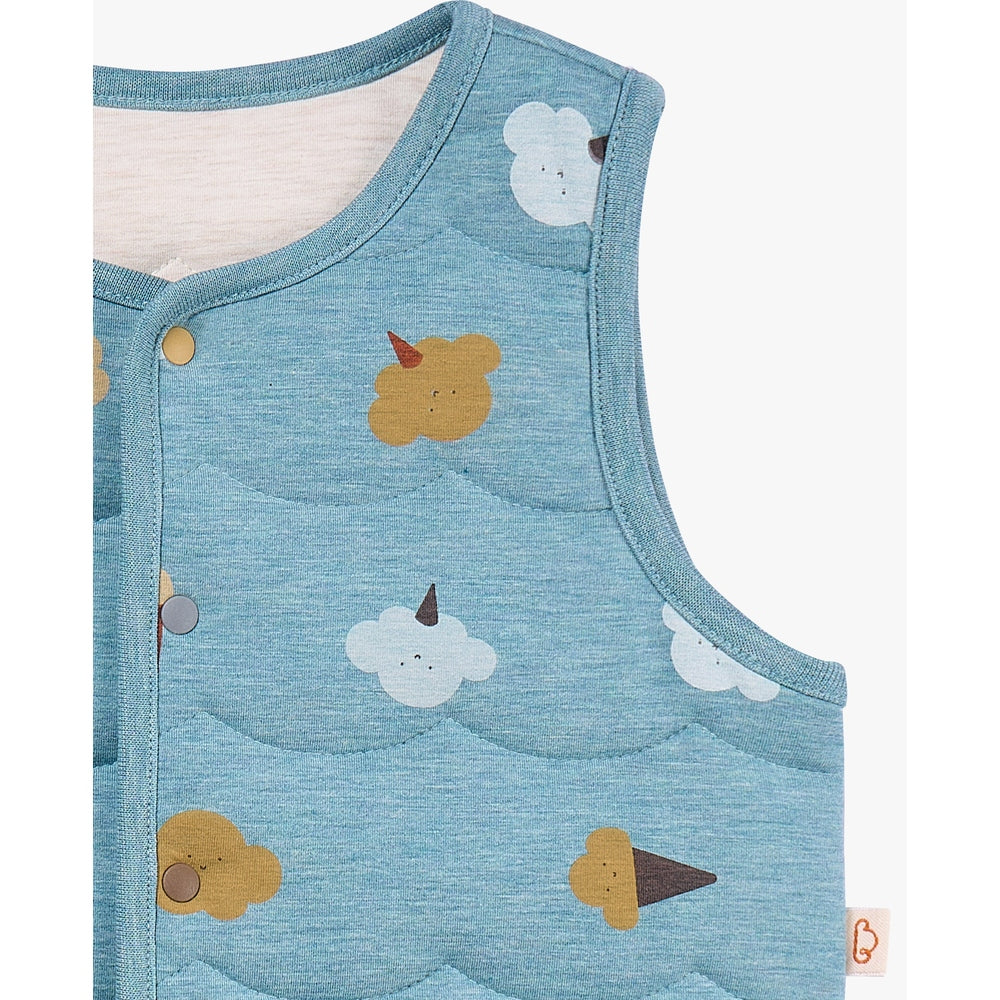 Petite Revery Quilted Reversible Vest Cloudy Cotton Candy