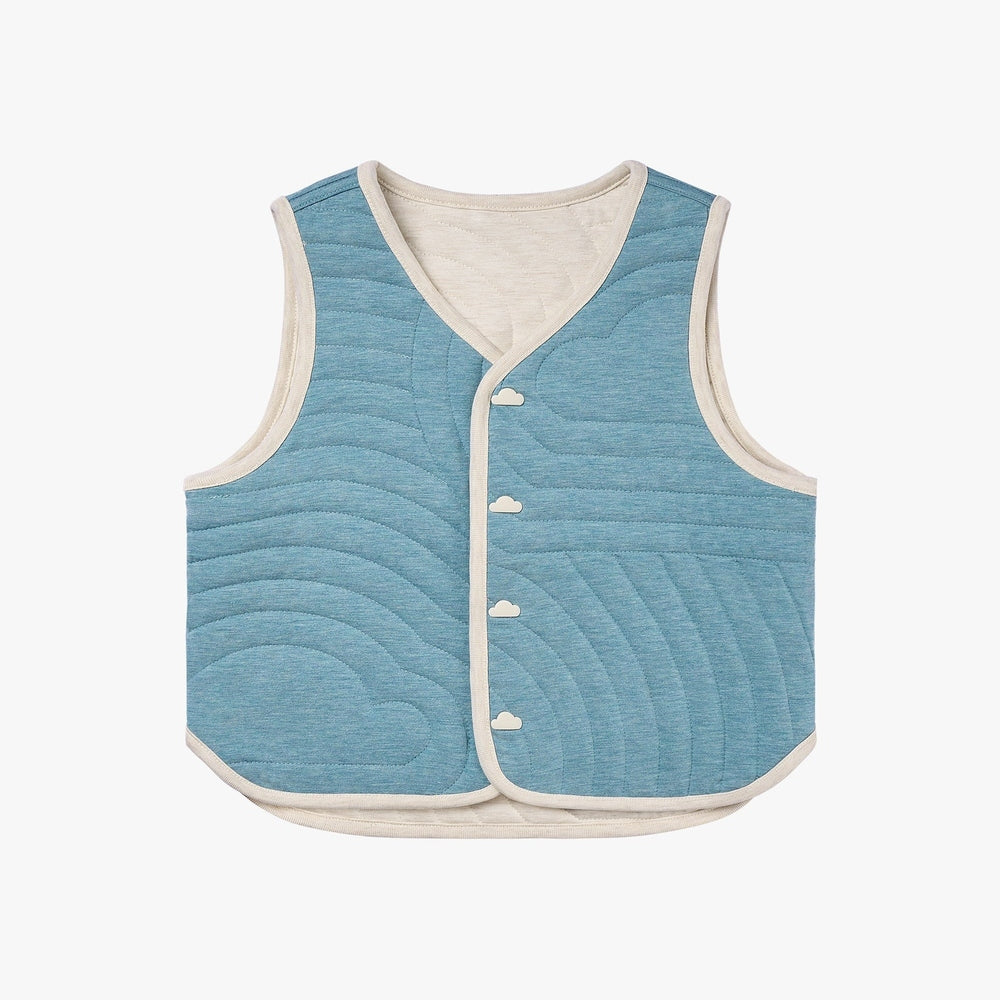 Petite Revery Quilted Reversible Vest Nimbus Cloud