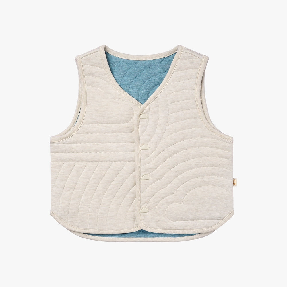 Petite Revery Quilted Reversible Vest Nimbus Cloud - Reverse