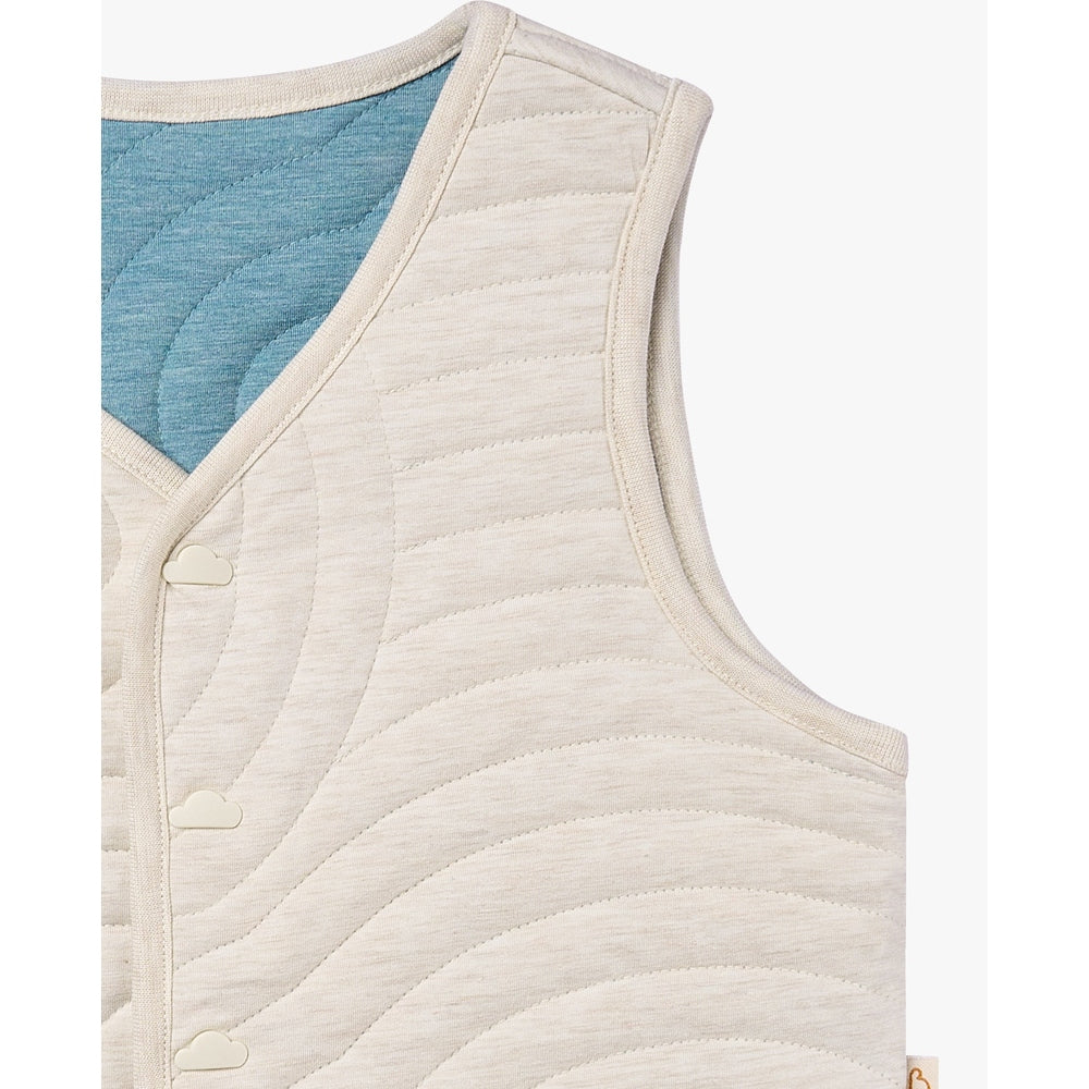 Petite Revery Quilted Reversible Vest Nimbus Cloud